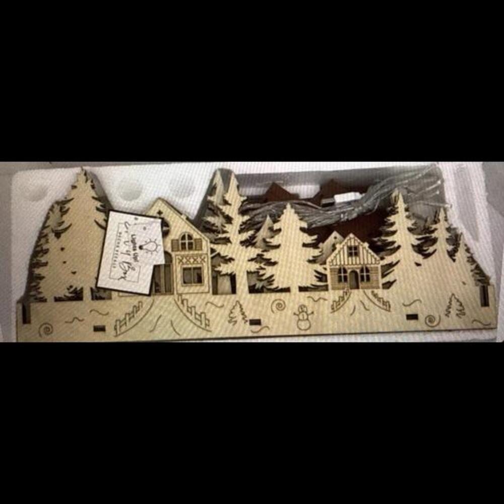 NEW Decor Steals Steal-it-Box Winter Village Build Kit Made of Wood Lights Up